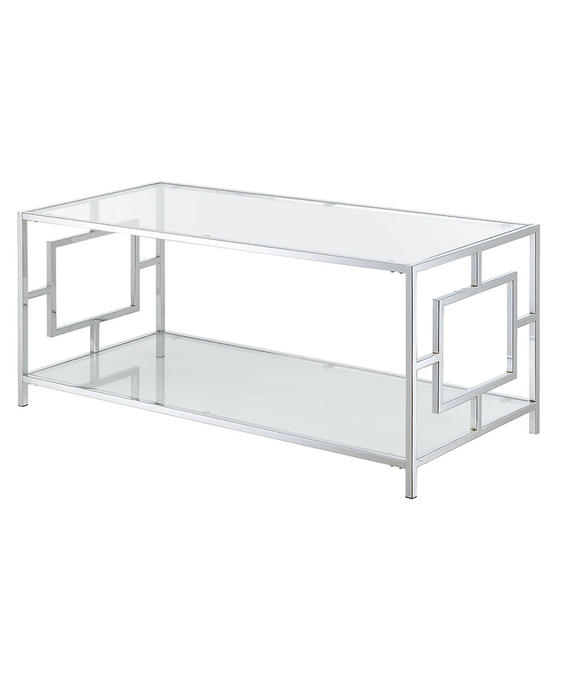 Convenience Concepts 42" Chrome Town Square Coffee Table with Shelf