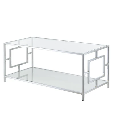 Convenience Concepts 42" Chrome Town Square Coffee Table with Shelf