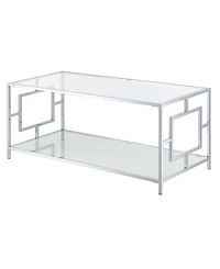Convenience Concepts 42" Chrome Town Square Coffee Table with Shelf