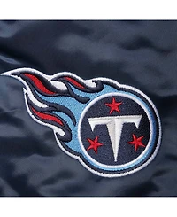 Men's Navy Tennessee Titans Locker Room Satin Varsity Full-Snap Jacket