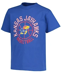 Big Boys and Girls Royal Kansas Jayhawks Basketball T-shirt