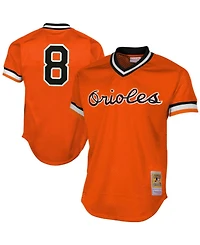 Men's Cal Ripken Jr Orange Baltimore Orioles 1988 Authentic Cooperstown Collection Mesh Batting Practice Jersey