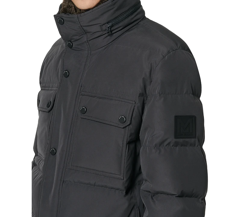 Marc New York Men's Godwin Quilted Trucker Jacket with Removable Faux-Fur Trim