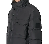 Marc New York Men's Godwin Quilted Trucker Jacket with Removable Faux-Fur Trim