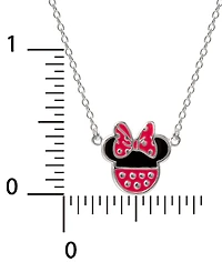Disney Minnie Mouse Enamel Pendant Necklace in Sterling Silver, 16" + 2" extender