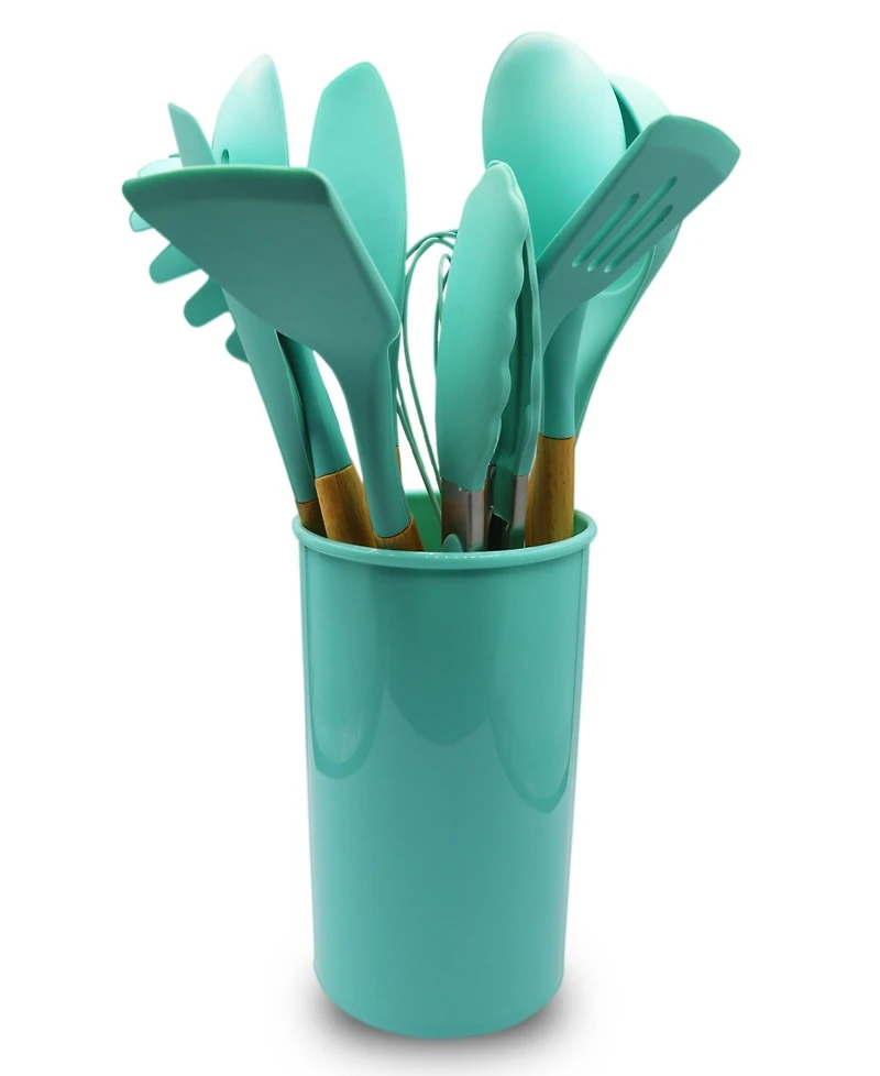 Silicone Spatula with Wooden Handles Set, 11 Pieces