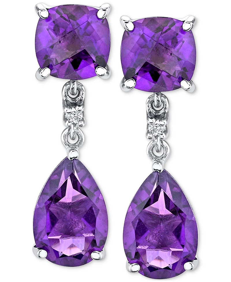 Amethyst (4-3/8 ct. t.w.) & Diamond Accent Drop Earrings in Sterling Silver