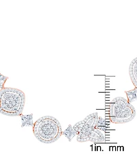 Cubic Zirconia Multi Shape Adjustable Bracelet Fine Gold Plate, Rose Plate or Silver
