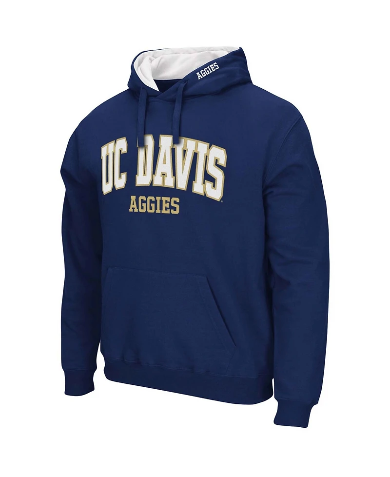 Colosseum Men's Uc Davis Aggies Arch and Logo Pullover Hoodie