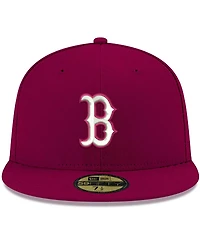 Men's Cardinal Boston Red Sox Logo White 59FIFTY Fitted Hat