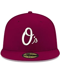 Men's Cardinal Baltimore Orioles Logo White 59FIFTY Fitted Hat