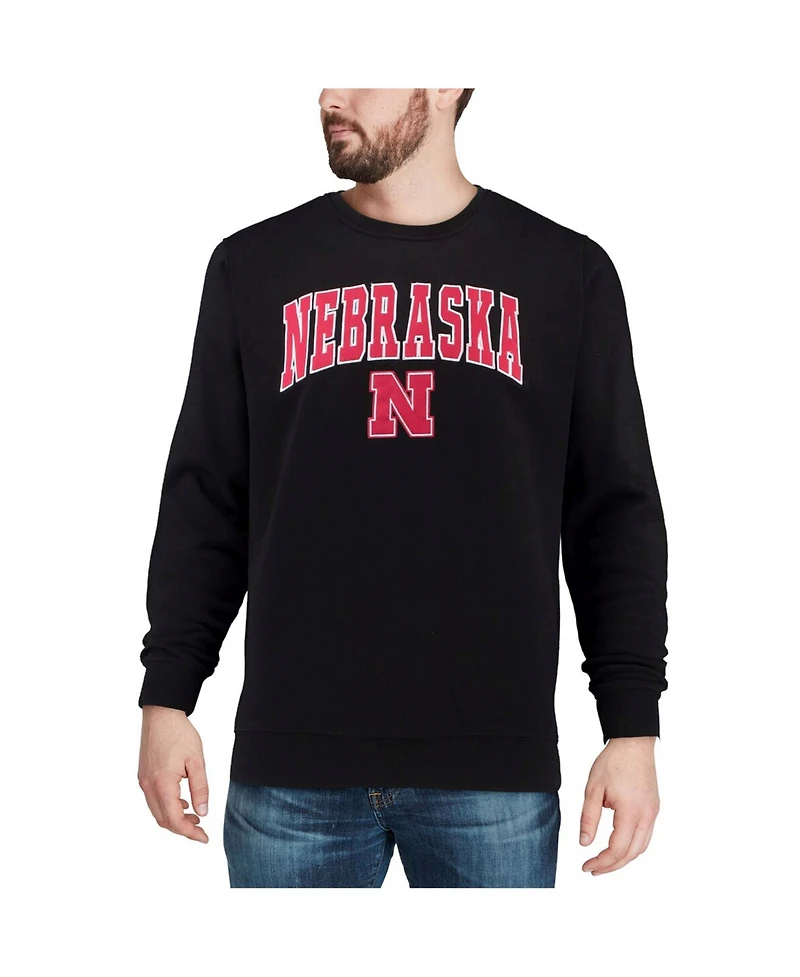Colosseum Men's Nebraska Huskers Arch & Logo Pullover Sweatshirt