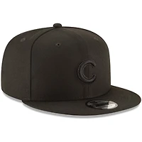 New Era Men's Chicago Cubs Black on Black 9FIFTY Team Snapback Adjustable Cap