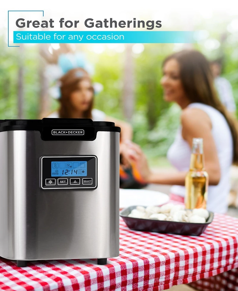 Black & Decker 26 lb. Capacity Stainless Steel Ice Maker, 2.2L (0.58 gallons) water reservoir