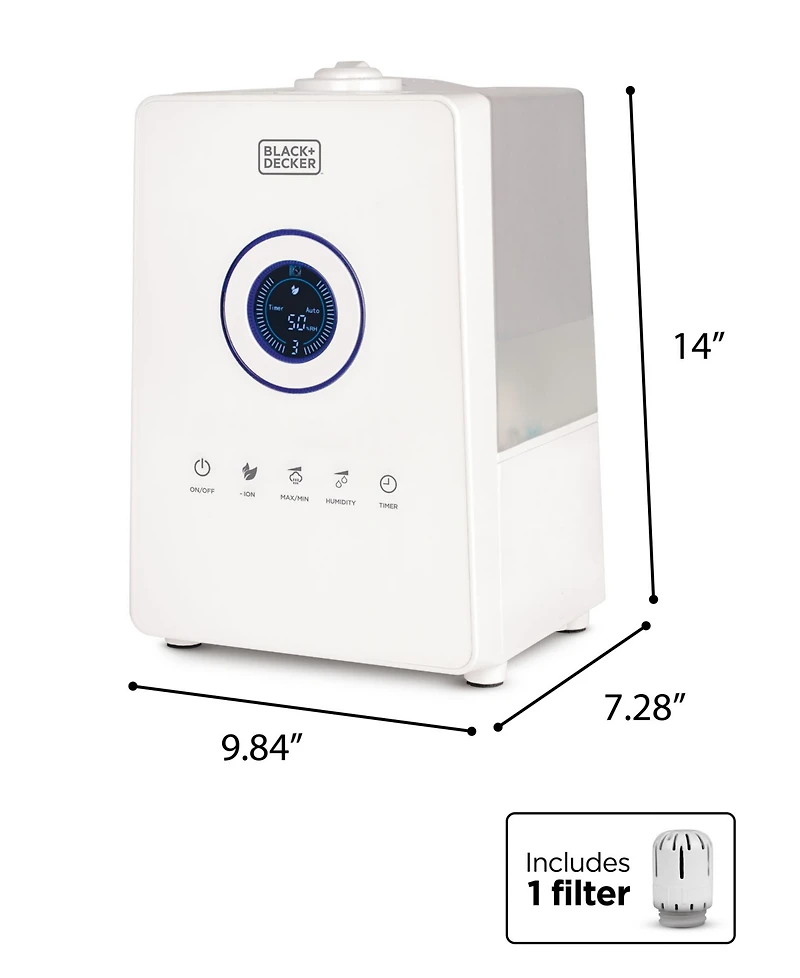 Black & Decker 5.5L Ultrasonic Humidifier Dual Outlets - White