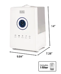 Black & Decker 5.5L Ultrasonic Humidifier Dual Outlets - White