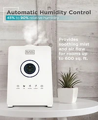 Black & Decker 5.5L Ultrasonic Humidifier Remote Ctrl - White
