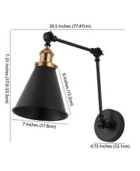 Rover Adjustable Classic Glam Arm Led Wall Sconce, Set of 2