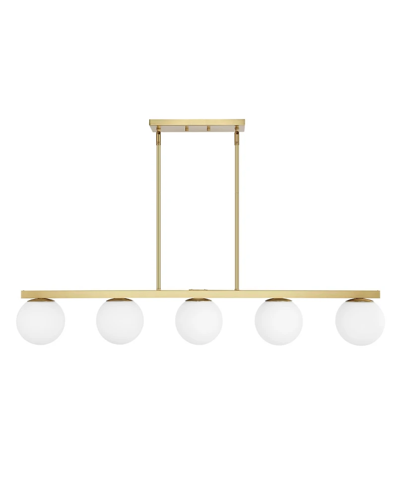 Luca Parisian 5-Light Modern Glam Iron Globe Linear Led Pendant