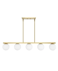Luca Parisian 5-Light Modern Glam Iron Globe Linear Led Pendant