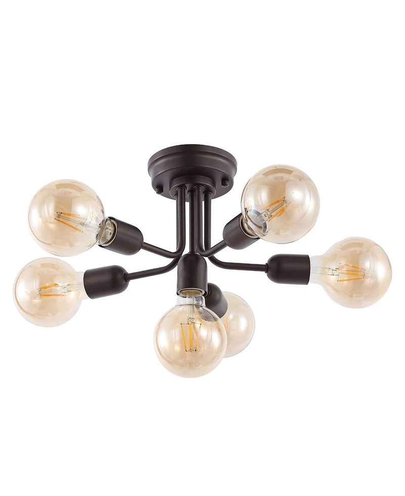 Marcel 6-Light Globe Farmhouse Modern Iron Bistro Led Semi Flush Mount