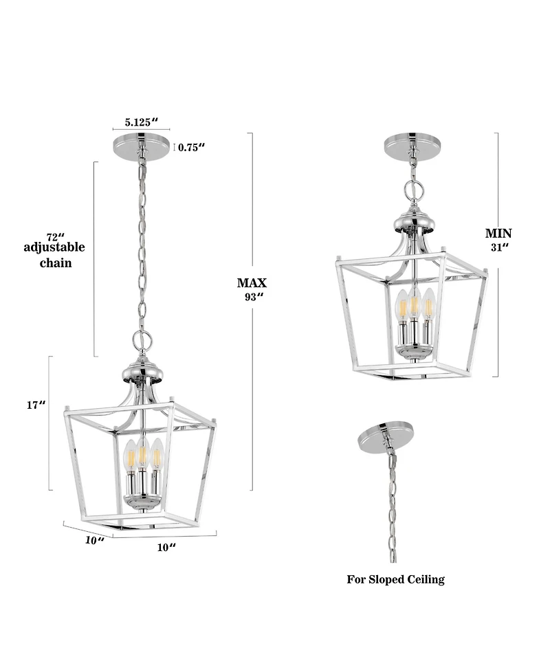 Camden -Light Iron Classic Midcentury Pendant Lantern