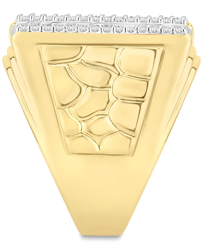 Men's Diamond Vertical Cluster Ring (7 ct. t.w.) in 10k Gold