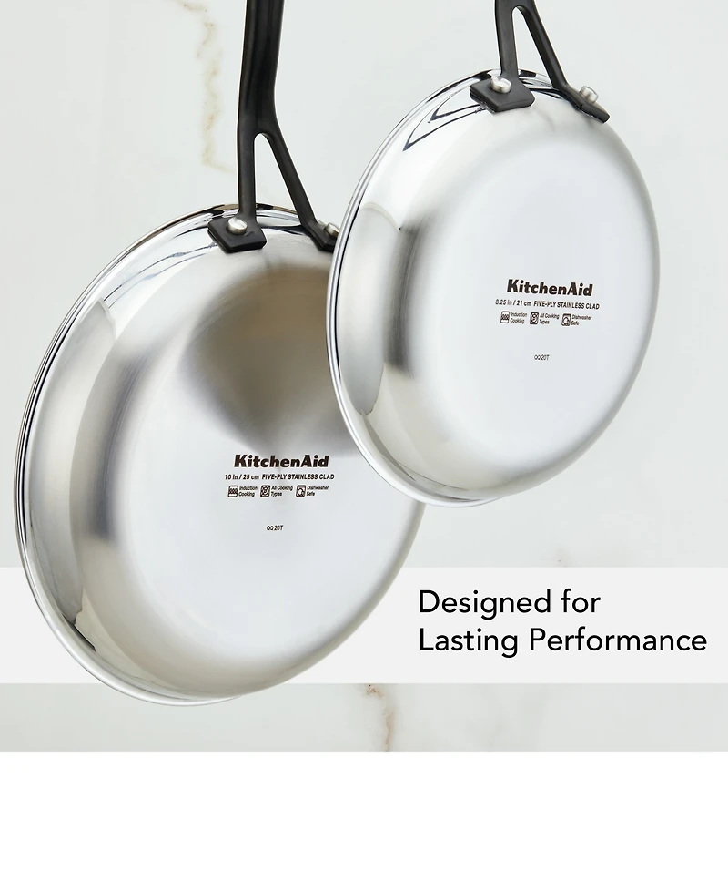KitchenAid 5-Ply Clad Stainless Steel 2 Piece Induction Frying Pan Set