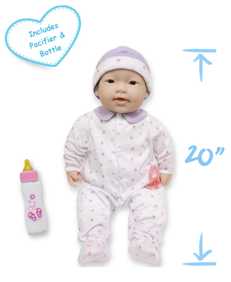 La Baby Asian 20" Soft Body Baby Doll Purple Outfit - Asian