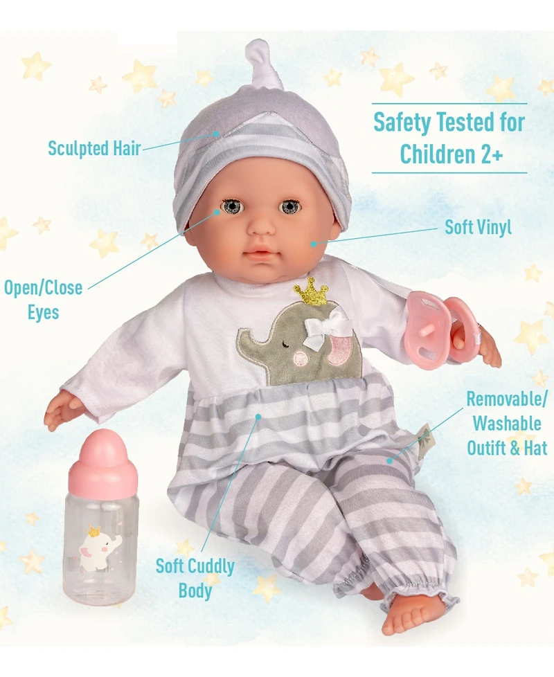 Berenguer Boutique 15" Soft Body Baby Doll Purple Outfit - Single Doll