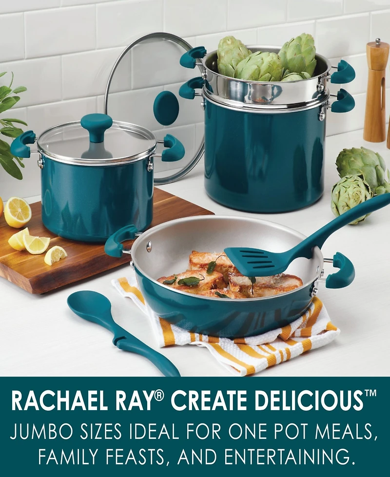 Rachael Ray Create Delicious Stackable Nonstick 8-Pc. Cookware Set