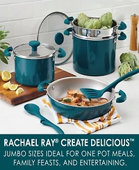 Rachael Ray Create Delicious Stackable Nonstick 8-Pc. Cookware Set