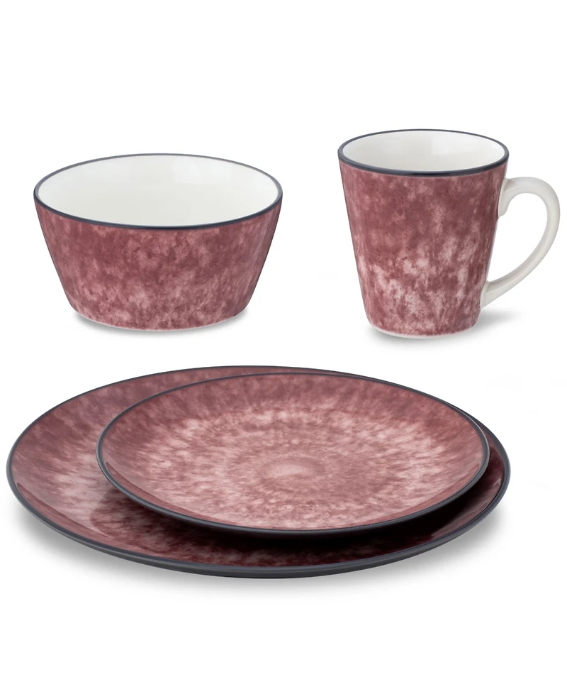 Noritake Colorkraft Essence Garnet 4 Piece Coupe Place Setting