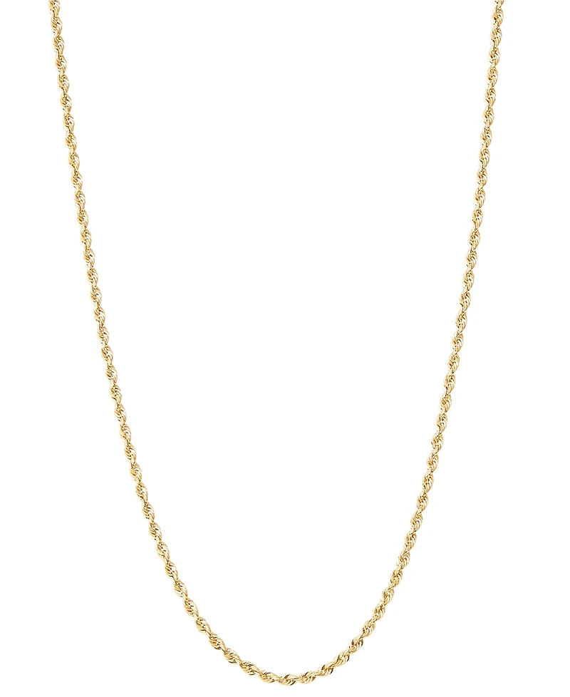 Lightweight Rope Link 18" Chain Necklace in 10k Gold