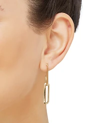 Polished Link Drop Earrings in 10k Gold