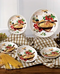 Porcelain Pasta Mamma Mia Design, Set of 5