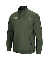 Men's Olive Virginia Cavaliers Oht Military-Inspired Appreciation Digital Camo Quarter-Snap Jacket