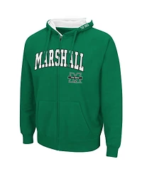 Men's Kelly Green Marshall Thundering Herd Arch Logo 3.0 Full-Zip Hoodie