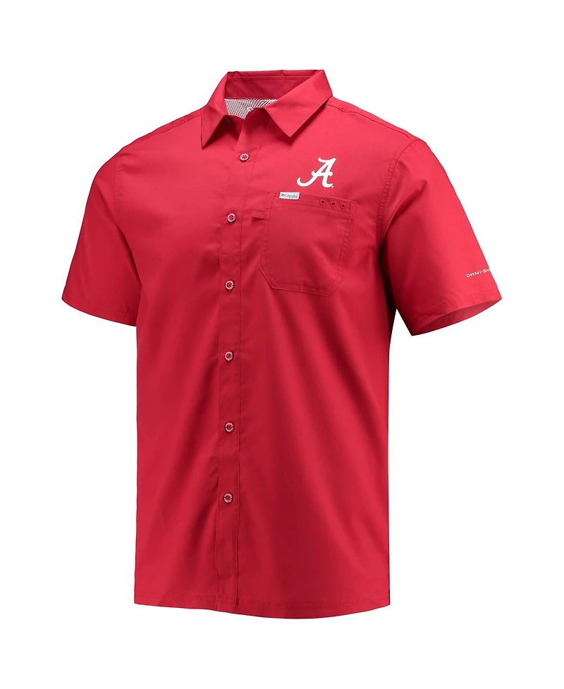 Men's Crimson Alabama Tide Slack Camp Button-Up Shirt