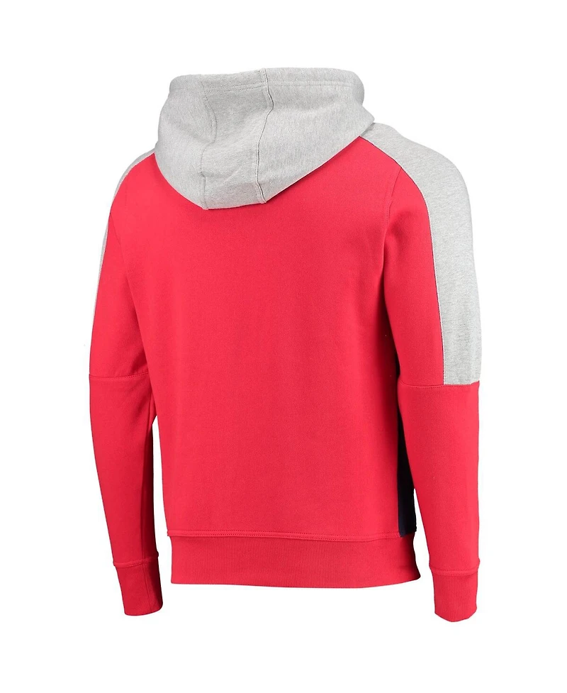 Men's Red, Navy Washington Capitals Playoffs Color Block Full-Zip Hoodie