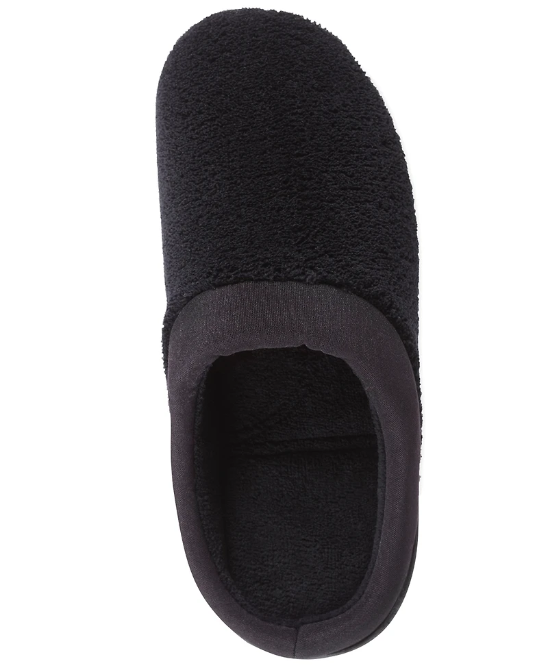 Isotoner Signature Microterry Pillowstep Slippers with Satin Trim