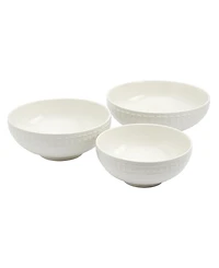 Tabletops Gallery 3-pc Bloom Round Embossed Bowl Set
