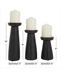 CosmoLiving by Cosmopolitan Mango Wood Modern Candle Holder, Set of 3