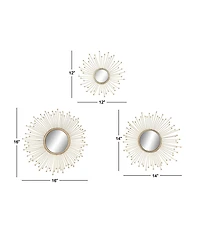 Metal Glam Wall Mirror, Set of 3
