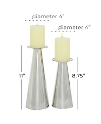 Stainless Steel Glam Candle Holder, Set of 2