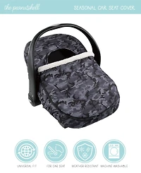 The Peanutshell Car Seat Cover, Winter Carseat Canopy, Car Seat Cover for Baby Boys, Black Camo