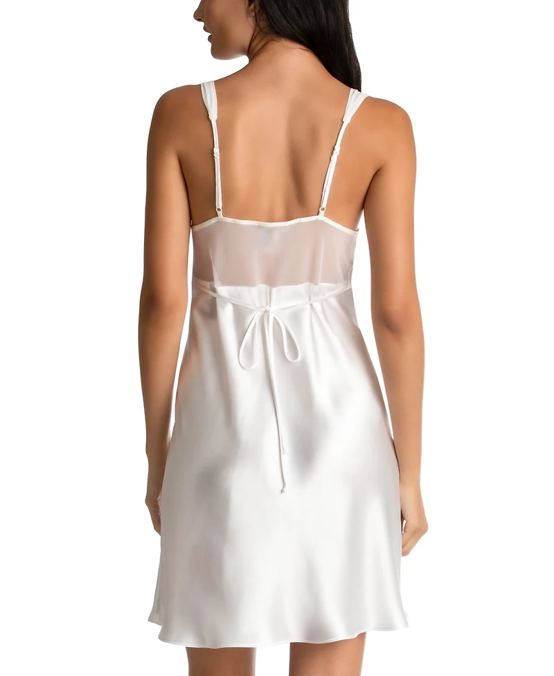 Linea Donatella Sonya Embellished Bridal Satin Chemise Nightgown