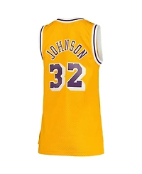 Women's Magic Johnson Gold Los Angeles Lakers 1984-85 Hardwood Classics Swingman Jersey