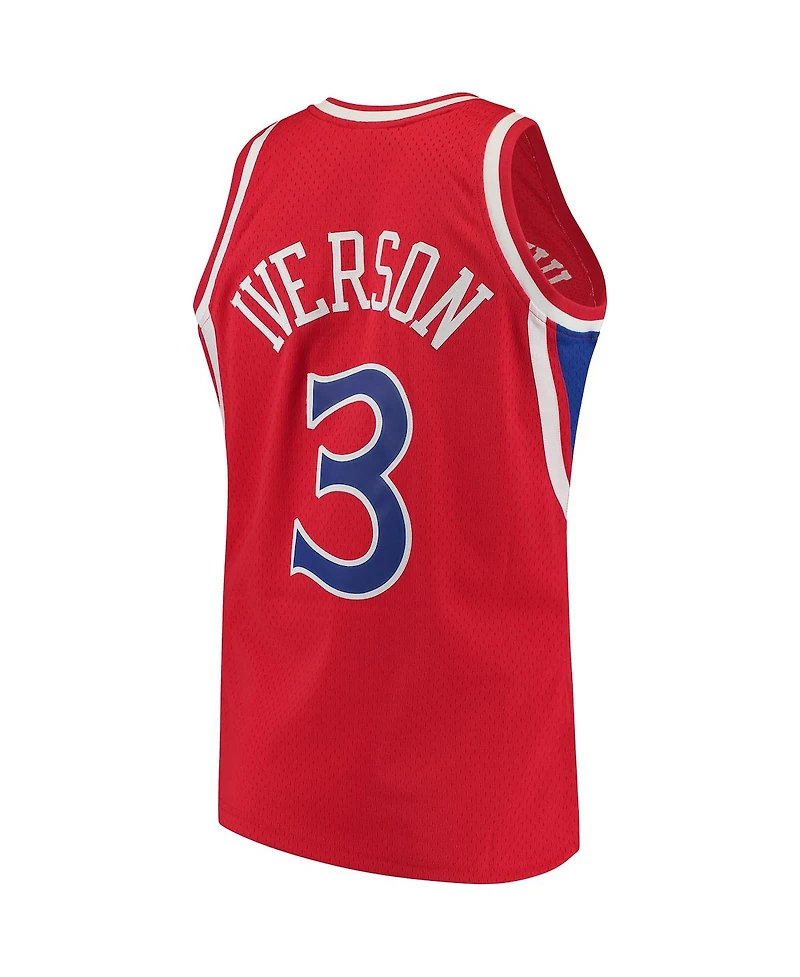 Men's Allen Iverson Red Philadelphia 76ers 1996-97 Hardwood Classics Swingman Jersey