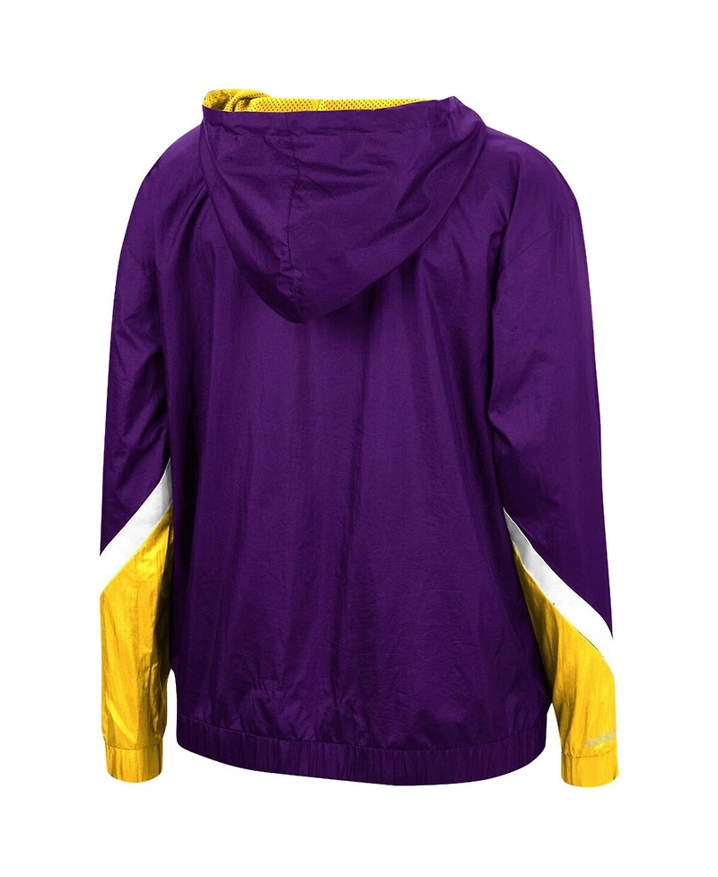 Women's Purple Los Angeles Lakers Half-Zip Windbreaker 2.0 Hoodie Jacket